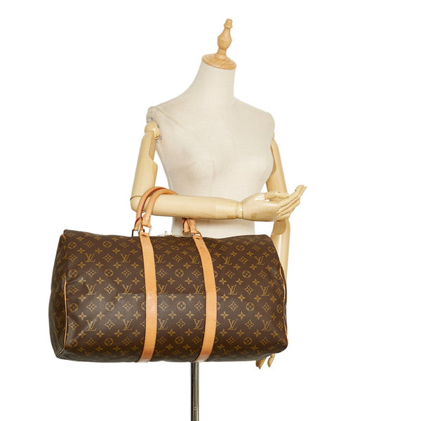 ルイ ヴィトン モノグラム キーポル50 ボストンバッグ M41426 ブラウン PVC レザー レディース LOUIS VUITTON 【中古】