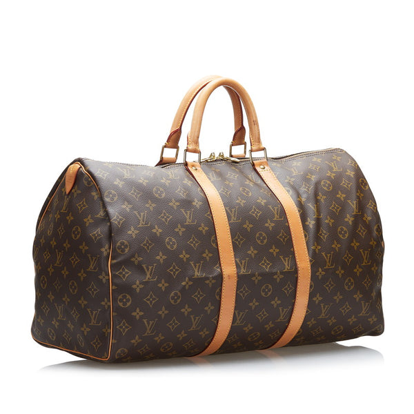 ルイ ヴィトン モノグラム キーポル50 ボストンバッグ M41426 ブラウン PVC レザー レディース LOUIS VUITTON 【中古】