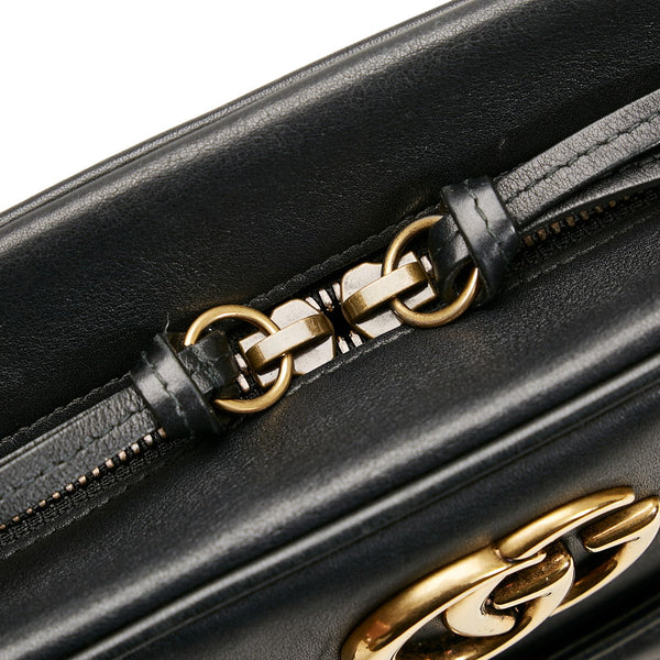 グッチ GGマーモント キルティング 斜め掛け チェーン ショルダーバッグ 443499 ブラック  レザー レディース GUCCI 【中古】