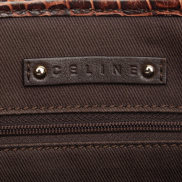 セリーヌ マカダム ハンドバッグ トートバッグ ブラウン キャンバス レザー レディース CELINE 【中古】
