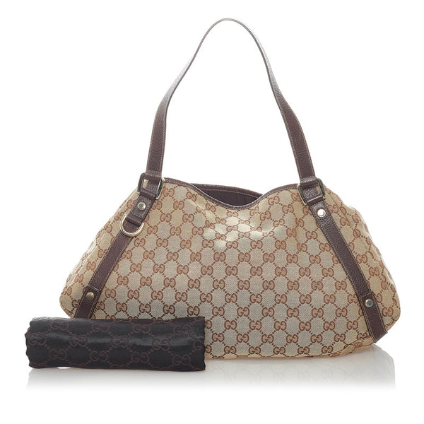 グッチ GGキャンバス ハンドバッグ 130736 ベージュ キャンバス レザー レディース GUCCI 【中古】