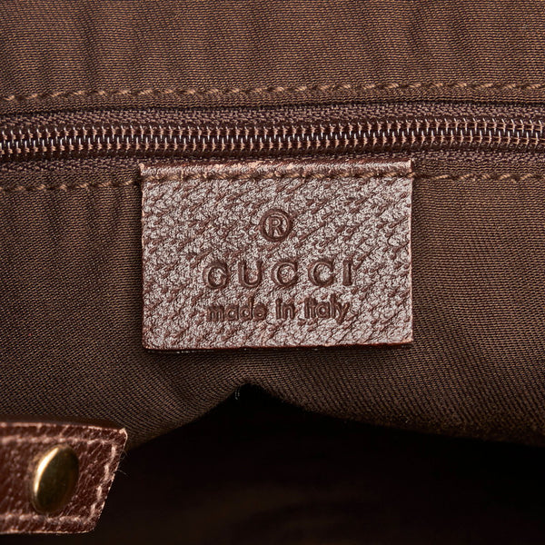 グッチ GGキャンバス ハンドバッグ 130736 ベージュ キャンバス レザー レディース GUCCI 【中古】