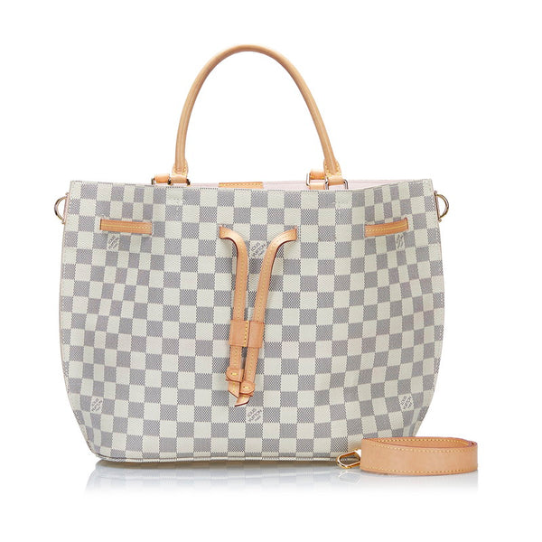 ルイ ヴィトン ダミエ アズール ジロラッタ ハンドバッグ ショルダーバッグ2WAY N41579 ホワイト PVC レザー レディース LOUIS VUITTON 【中古】