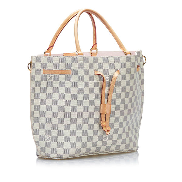 ルイ ヴィトン ダミエ アズール ジロラッタ ハンドバッグ ショルダーバッグ2WAY N41579 ホワイト PVC レザー レディース LOUIS VUITTON 【中古】