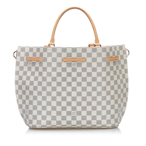 ルイ ヴィトン ダミエ アズール ジロラッタ ハンドバッグ ショルダーバッグ2WAY N41579 ホワイト PVC レザー レディース LOUIS VUITTON 【中古】