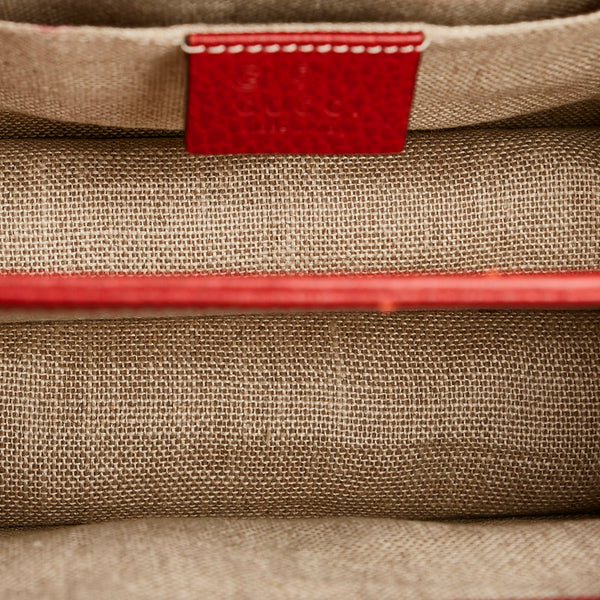 グッチ インターロッキングG チェーン ショルダーバッグ 510304 レッド レザー レディース GUCCI 【中古】