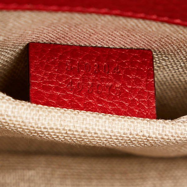 グッチ インターロッキングG チェーン ショルダーバッグ 510304 レッド レザー レディース GUCCI 【中古】