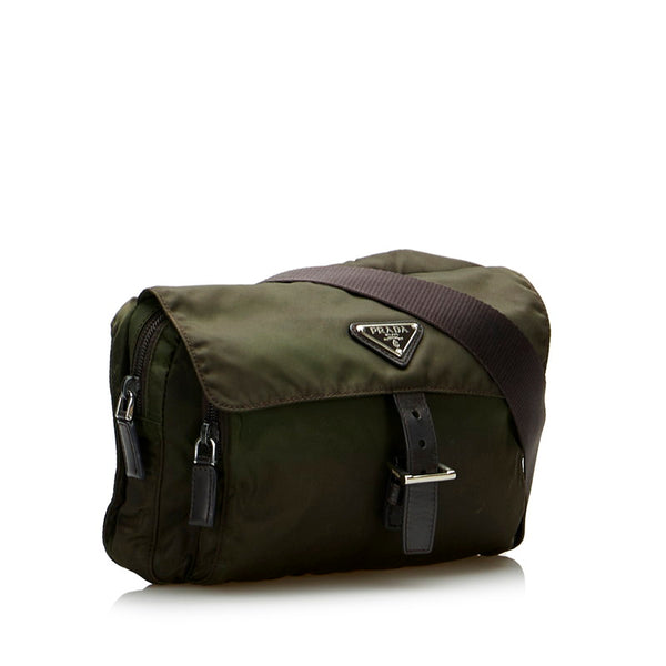 プラダ 斜め掛け ショルダーバッグ  カーキ ナイロン レディース PRADA 【中古】