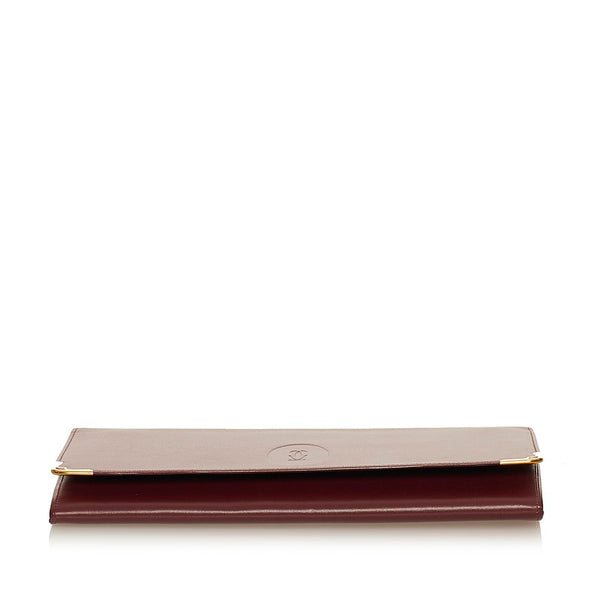 カルティエ マスト ボルドー レザー クラッチバッグ レディース CARTIER 【中古】