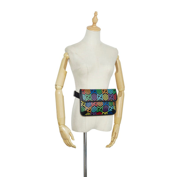 グッチ GGサイケデリック ボディバッグ ウエストバッグ 598113 ブラック マルチカラー PVC レザー レディース GUCCI 【中古】
