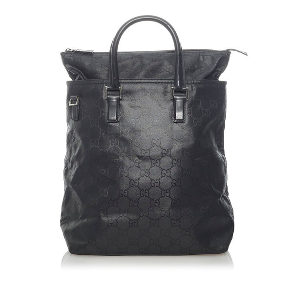 グッチ GGナイロン ショルダーバッグ トートバッグ 2WAY 012-0380-08 ブラック ナイロン レザー メンズ GUCCI 【中古】