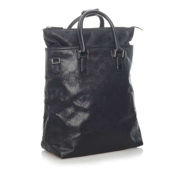 グッチ GGナイロン ショルダーバッグ トートバッグ 2WAY 012-0380-08 ブラック ナイロン レザー メンズ GUCCI 【中古】