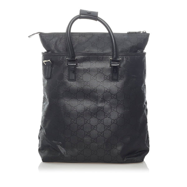 グッチ GGナイロン ショルダーバッグ トートバッグ 2WAY 012-0380-08 ブラック ナイロン レザー メンズ GUCCI 【中古】