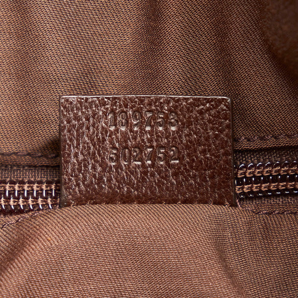 グッチ ＧGキャンバス シェリーライン ハンドバッグ 189753 ベージュ ブラウン キャンバス レザー レディース GUCCI 【中古】