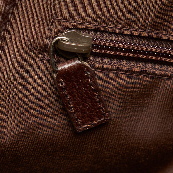 グッチ ＧGキャンバス シェリーライン ハンドバッグ 189753 ベージュ ブラウン キャンバス レザー レディース GUCCI 【中古】