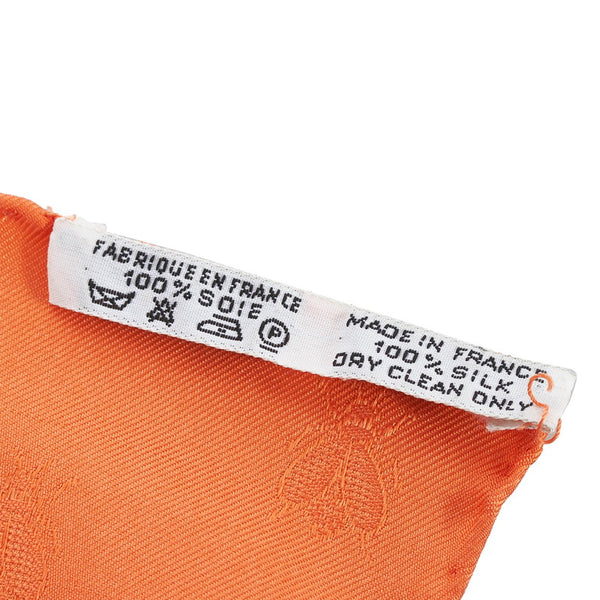 エルメス カレ90 Herbier de Gavarnie ガヴァルニー圏谷の押し花 スカーフ オレンジ ホワイト マルチカラー シルク レディース HERMES 【中古】
