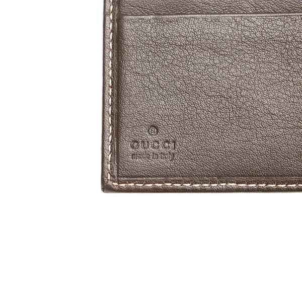 グッチ GGキャンバス Wホック 二つ折り財布 コンパクトウォレット 203549 ベージュ ブラウン キャンバス レザー レディース GUCCI 【中古】