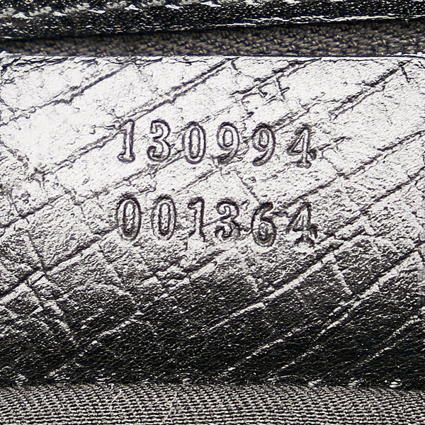 グッチ GGキャンバス シェリーライン トートバッグ 130994 ブラック キャンバス レザー レディース GUCCI 【中古】