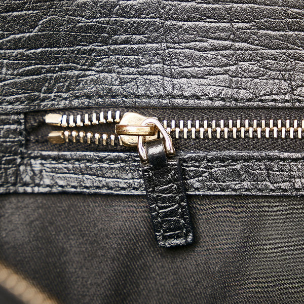 グッチ GGキャンバス シェリーライン トートバッグ 130994 ブラック キャンバス レザー レディース GUCCI 【中古】