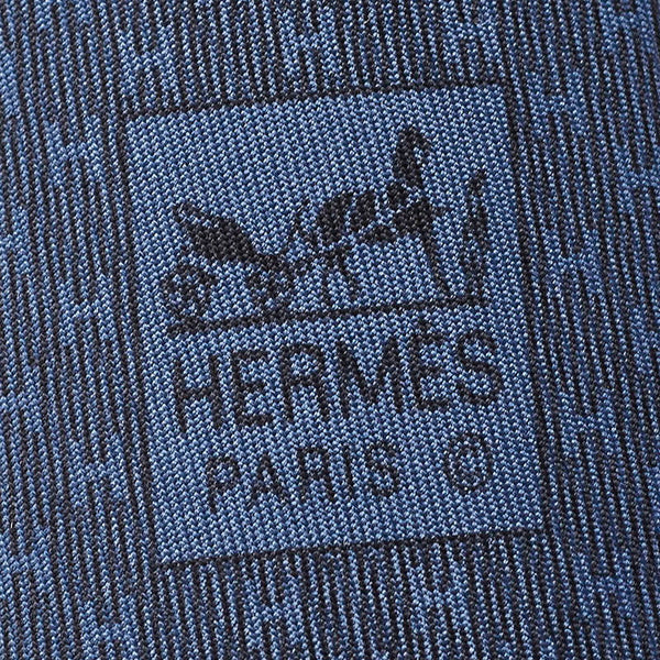 エルメス ネクタイ ネイビー シルク メンズ HERMES 【中古】