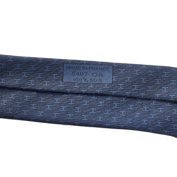 エルメス ネクタイ ネイビー シルク メンズ HERMES 【中古】