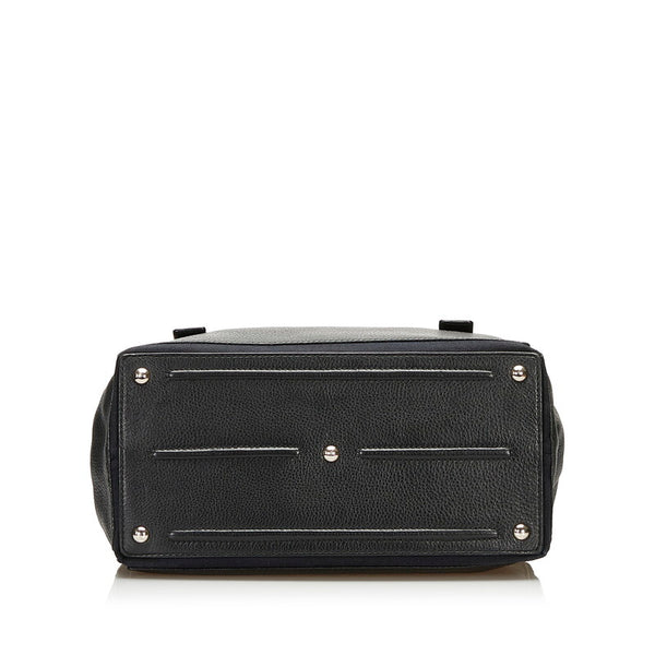 サンローラン ミューズトゥ ハンドバッグ ブラック カーフ キャンバス レディース SAINT LAURENT 【中古】