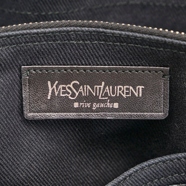 サンローラン ミューズトゥ ハンドバッグ ブラック カーフ キャンバス レディース SAINT LAURENT 【中古】