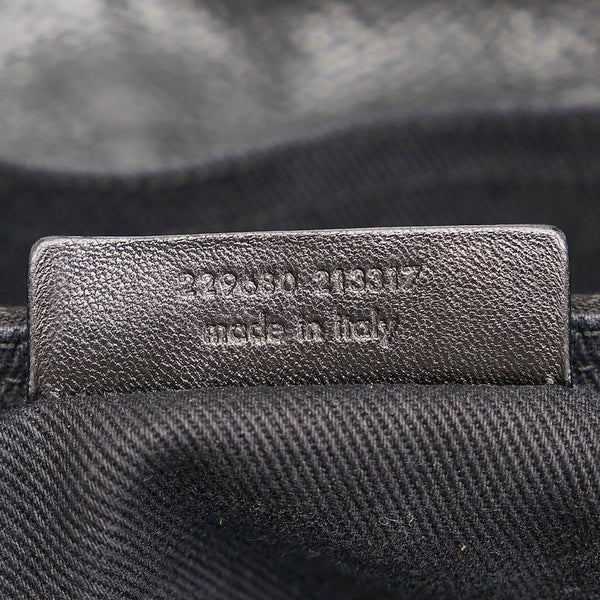 サンローラン ミューズトゥ ハンドバッグ ブラック カーフ キャンバス レディース SAINT LAURENT 【中古】