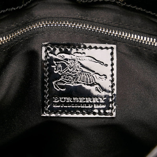 バーバリー キルティング ハンドバッグ ブラック パテントレザー レディース BURBERRY 【中古】