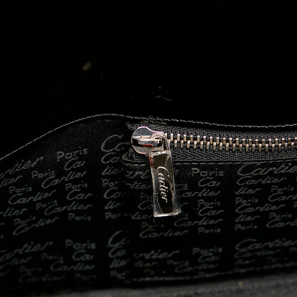 カルティエ ハッピーバースデー ハンドバッグ ブラック エナメル レディース CARTIER 【中古】