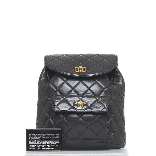シャネル マトラッセ ココマーク チェーン リュック バックパック ブラック ゴールド レザー レディース CHANEL 【中古】