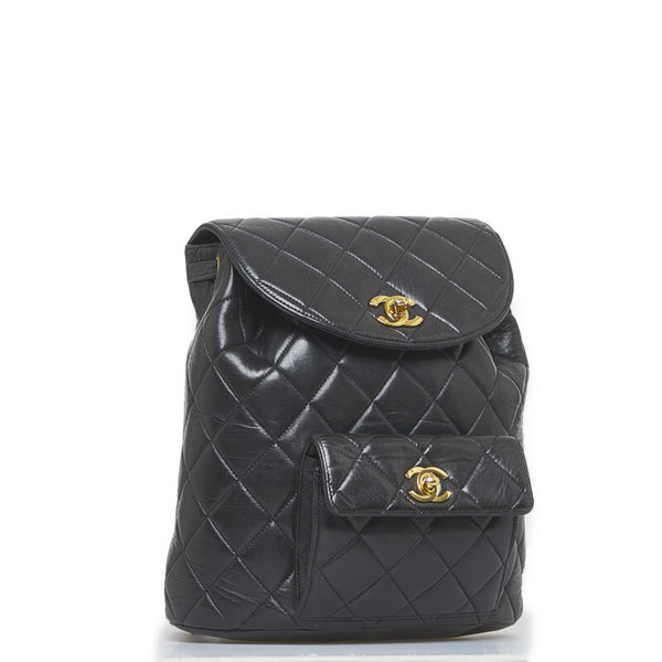 シャネル マトラッセ ココマーク チェーン リュック バックパック ブラック ゴールド レザー レディース CHANEL 【中古】