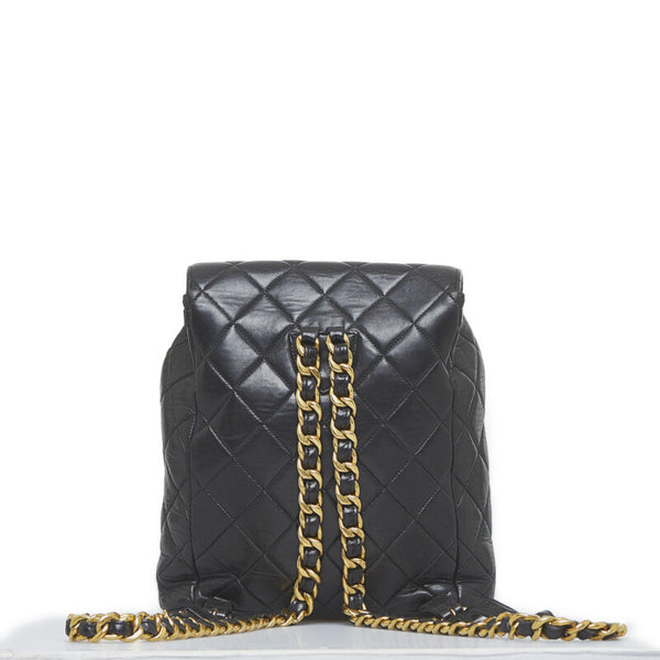 シャネル マトラッセ ココマーク チェーン リュック バックパック ブラック ゴールド レザー レディース CHANEL 【中古】