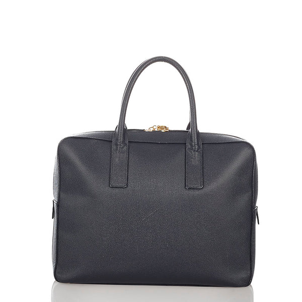 サンローラン ネイビー レザー ビジネスバッグ メンズ SAINT LAURENT 【中古】