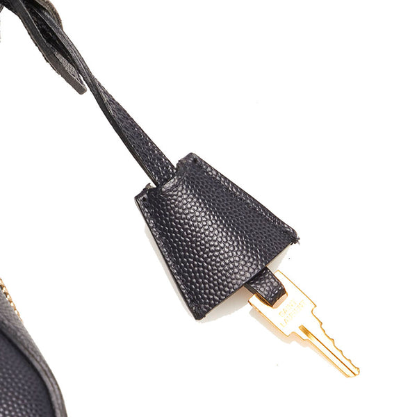 サンローラン ネイビー レザー ビジネスバッグ メンズ SAINT LAURENT 【中古】