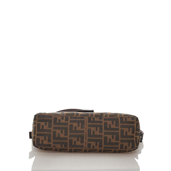 フェンディ ズッカ マンマバケット  ブラウン キャンバス レザー ショルダーバッグ レディース FENDI 【中古】