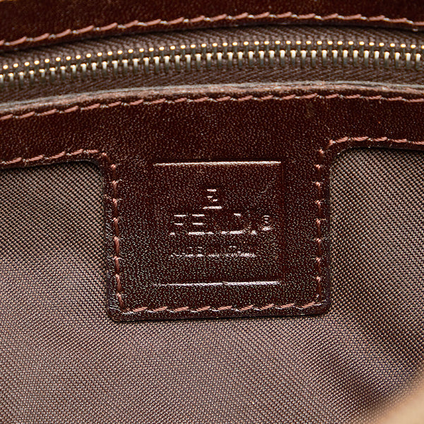 フェンディ ズッカ マンマバケット  ブラウン キャンバス レザー ショルダーバッグ レディース FENDI 【中古】