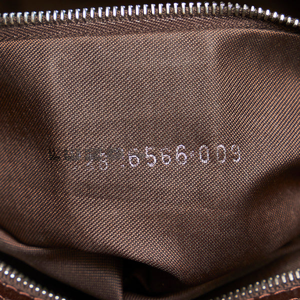 フェンディ ズッカ マンマバケット  ブラウン キャンバス レザー ショルダーバッグ レディース FENDI 【中古】