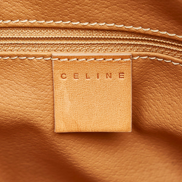 セリーヌ マカダム トリオンフ ブラウン PVC レザー ハンドバッグ レディース CELINE 【中古】