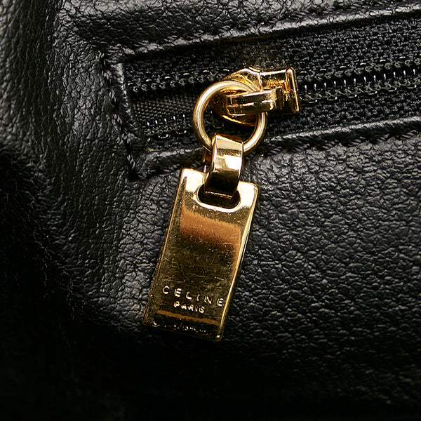 セリーヌ マカダム  トリオンフ ブラウン PVC レザー ボストンバッグ レディース CELINE 【中古】