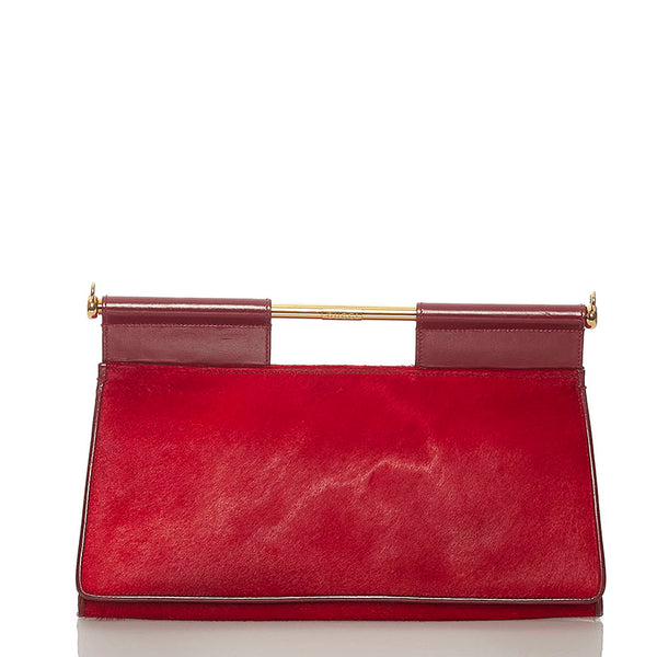 グッチ 004 1274 0611 レッド ハラコ レザー ハンドバッグ ショルダーバッグ 2WAY レディース GUCCI 【中古】