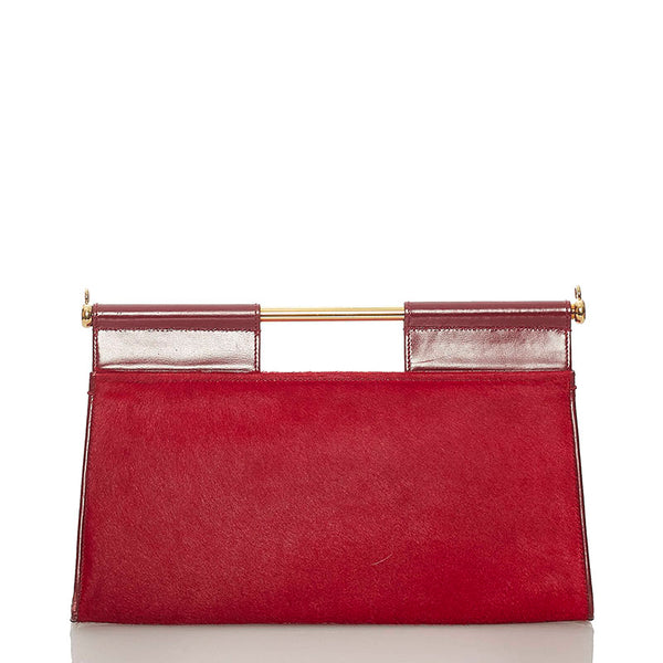 グッチ 004 1274 0611 レッド ハラコ レザー ハンドバッグ ショルダーバッグ 2WAY レディース GUCCI 【中古】