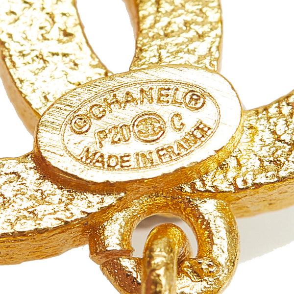 シャネル ゴールド メッキ ココマーク  ラインストーン リーフモチーフ ピアス レディース CHANEL 【中古】