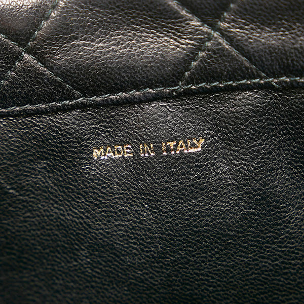 シャネル マトラッセ フリンジ ココマーク ヴィンテージ チェーン ショルダーバッグ ブラック ラムスキン レディース CHANEL 【中古】