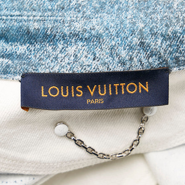 ルイ ヴィトン モノグラム グラデーション デニムジャケット ブルー ホワイト コットン メンズ LOUIS VUITTON 【中古】