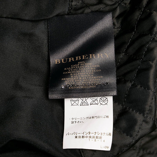 バーバリー ロングコート トレンチコート グレージュ スウェード レザー レディース BURBERRY 【中古】