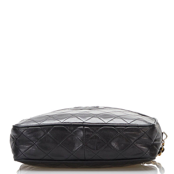 シャネル マトラッセ フリンジ チェーン ショルダーバッグ ブラック ラムスキン レディース CHANEL 【中古】