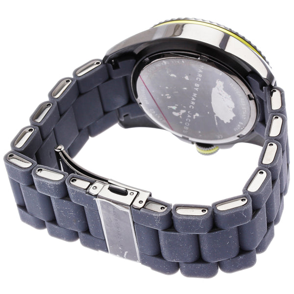マークジェイコブス MEM2569 グレー ステンレススチール レザー 腕時計 メンズ MARC JACOBS クオーツ グレー文字盤 【中古】