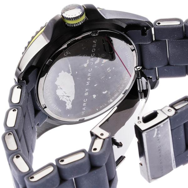 マークジェイコブス MEM2569 グレー ステンレススチール レザー 腕時計 メンズ MARC JACOBS クオーツ グレー文字盤 【中古】