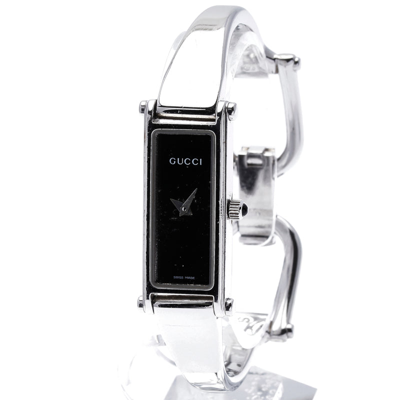 グッチ 腕時計 1500L クオーツ ブラック文字盤 ステンレススチール レディース GUCCI 【中古】